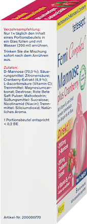 Femi Complex Mannose plus Cranberry Sachets 8 stuks, 23,2 g