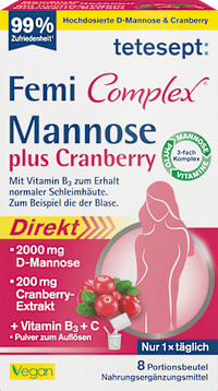 Femi Complex Mannose plus Cranberry Sachets 8 stuks, 23,2 g