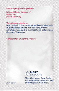 Femi Complex Mannose plus Cranberry Sachets 8 St, 23,2 g tetesept