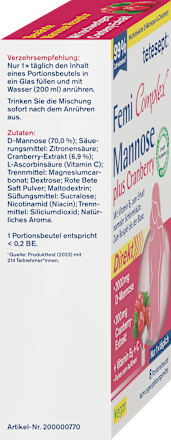 Femi Complex Mannose plus Cranberry Sachets 8 St, 23,2 g tetesept