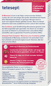 Femi Complex Mannose plus Cranberry Sachets 8 St, 23,2 g tetesept