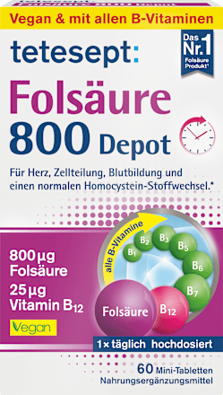 Folsäure 800 Depot Mini Tabletten 60 St, 15,3 g