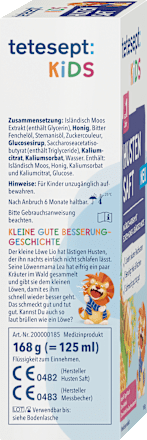 Hoestsiroop voor kinderen met honing en IJslands mos, 168 g