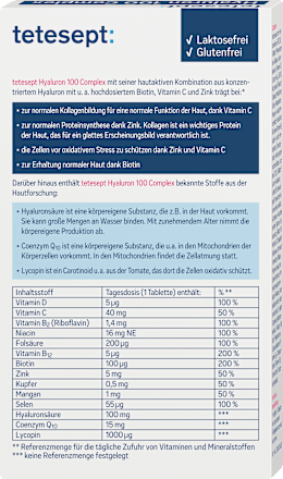 Hyaluron 100 Complex tabletten 30 stuks, 8,7 g