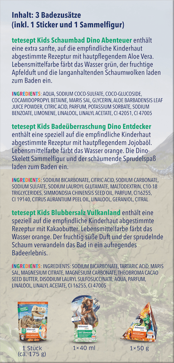 Geschenkset Badezusatz Kinder Spannende Dino Badeabenteuer 3tlg, 1 St