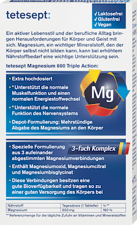 Magnesium 600 Triple Action Tabletten 30 St, 58,9 g