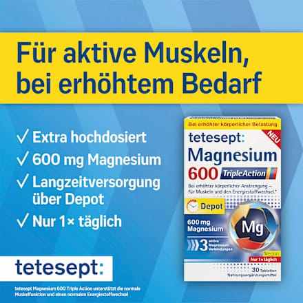 Magnesium 600 Triple Action Tabletten 30 St, 58,9 g