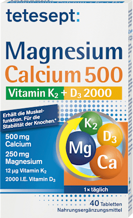Magnesium Calcium Vitamine K + D Tabletten 40 stuks, 73,2 g