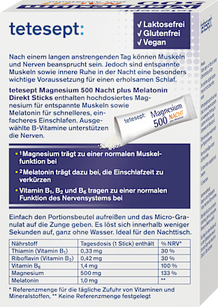 Magnesium Nacht plus Melatonin Direkt Sticks 20 St, 36 g