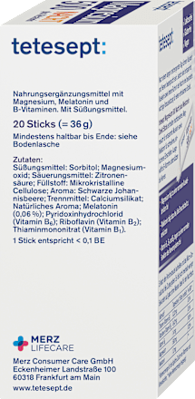 Magnesium Nacht plus Melatonin Direkt Sticks 20 St, 36 g