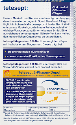 Magnesium Nachttabletten 30 stuks, 42,6 g