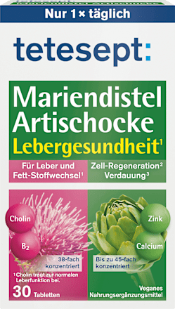 Mariadistel Artisjok Lever Gezondheidstabletten 30 stuks, 33 g