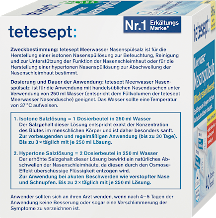 Neusspoelzout met zeewater, 40 stuks