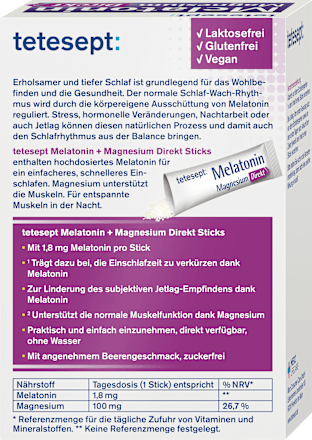 Melatonin + Magnesium Direkt Sticks 20 St, 36 g