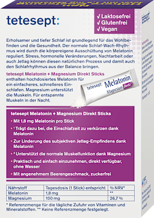 Melatonin + Magnesium Direkt Sticks 20 St, 36 g