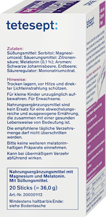 Melatonin + Magnesium Direkt Sticks 20 St, 36 g