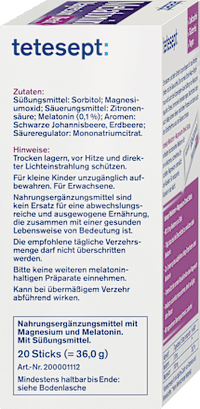 Melatonin + Magnesium Direkt Sticks 20 St, 36 g