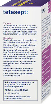Melatonin + Magnesium Direkt Sticks 20 St, 36 g