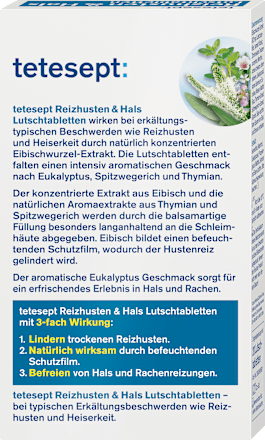 Keel- en kriebelhoestpastilles, 20 stuks