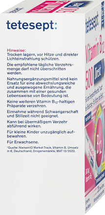 Vitamine B12 500µg sticks 20 stuks, 36 g