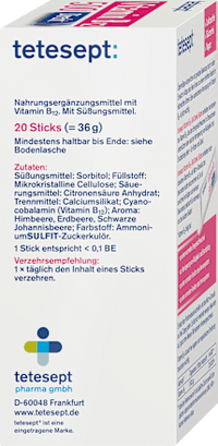 Vitamine B12 500µg sticks 20 stuks, 36 g