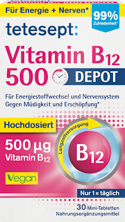 Vitamine B12 Depot 500µg tabletten 30 stuks, 8,3 g