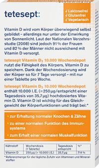 Vitamin D3 10.000 I.E. Wochendepot Tabletten 12 St, 6 g