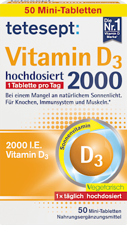 Vitamine D3 2000 IE tabletten 50 stuks, 15,3 g
