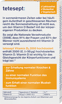 Vitamine D3 2000 IE tabletten 50 stuks, 15,3 g