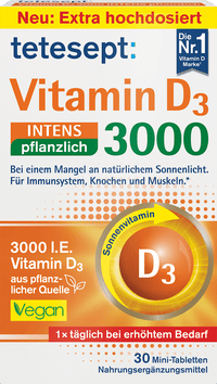 tetesept Vitamin D3 3000 Pflanzlich Tabletten 30 St, 9,21 g