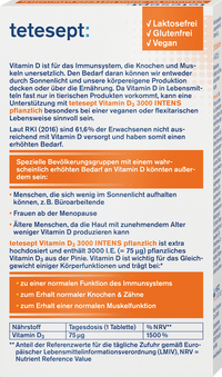 tetesept Vitamin D3 3000 Pflanzlich Tabletten 30 St, 9,21 g