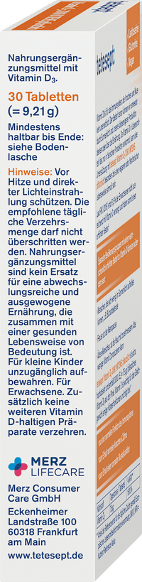 tetesept Vitamin D3 3000 Pflanzlich Tabletten 30 St, 9,21 g