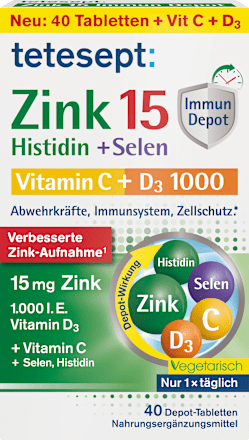 tetesept Zink 15 Depot Tabletten 40 St, 20 g
