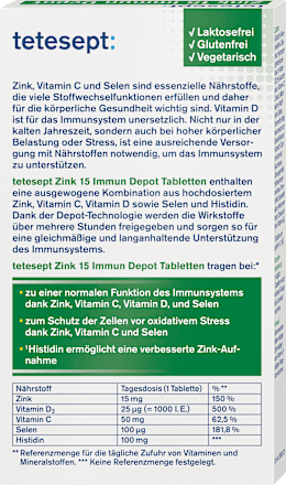 tetesept Zink 15 Depot Tabletten 40 St, 20 g