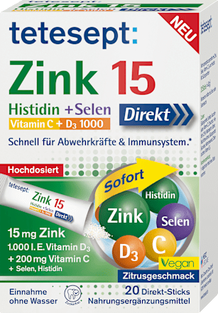 Zink 15µg sticks, 20 stuks