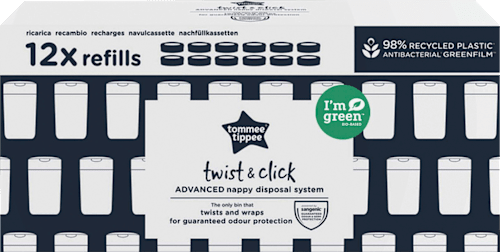 Navulcassettes voor Twist &amp; Click en Sangenic Tec luieremmers, 12 stuks