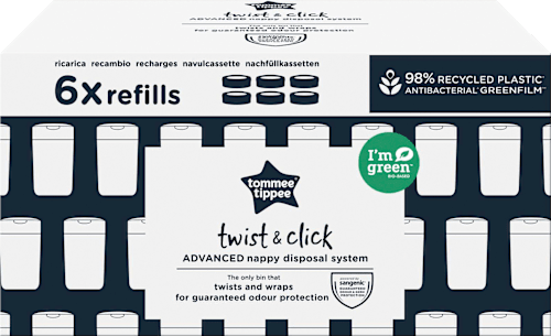 Nachfüllkassetten für Windeleimer Twist & Click und Sangenic Tec, 6 St