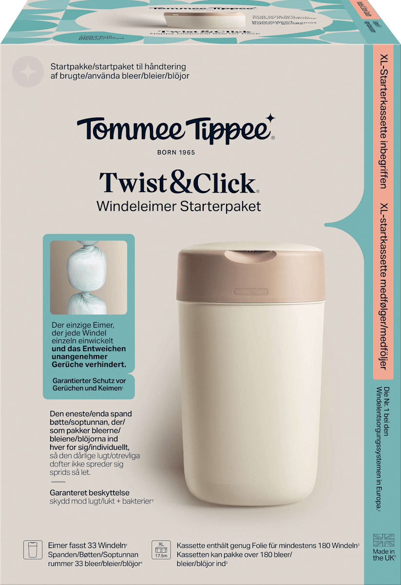 Windeleimer Twist & Click creme/weiß inkl. 1 Nachfüllkasette, 1 St