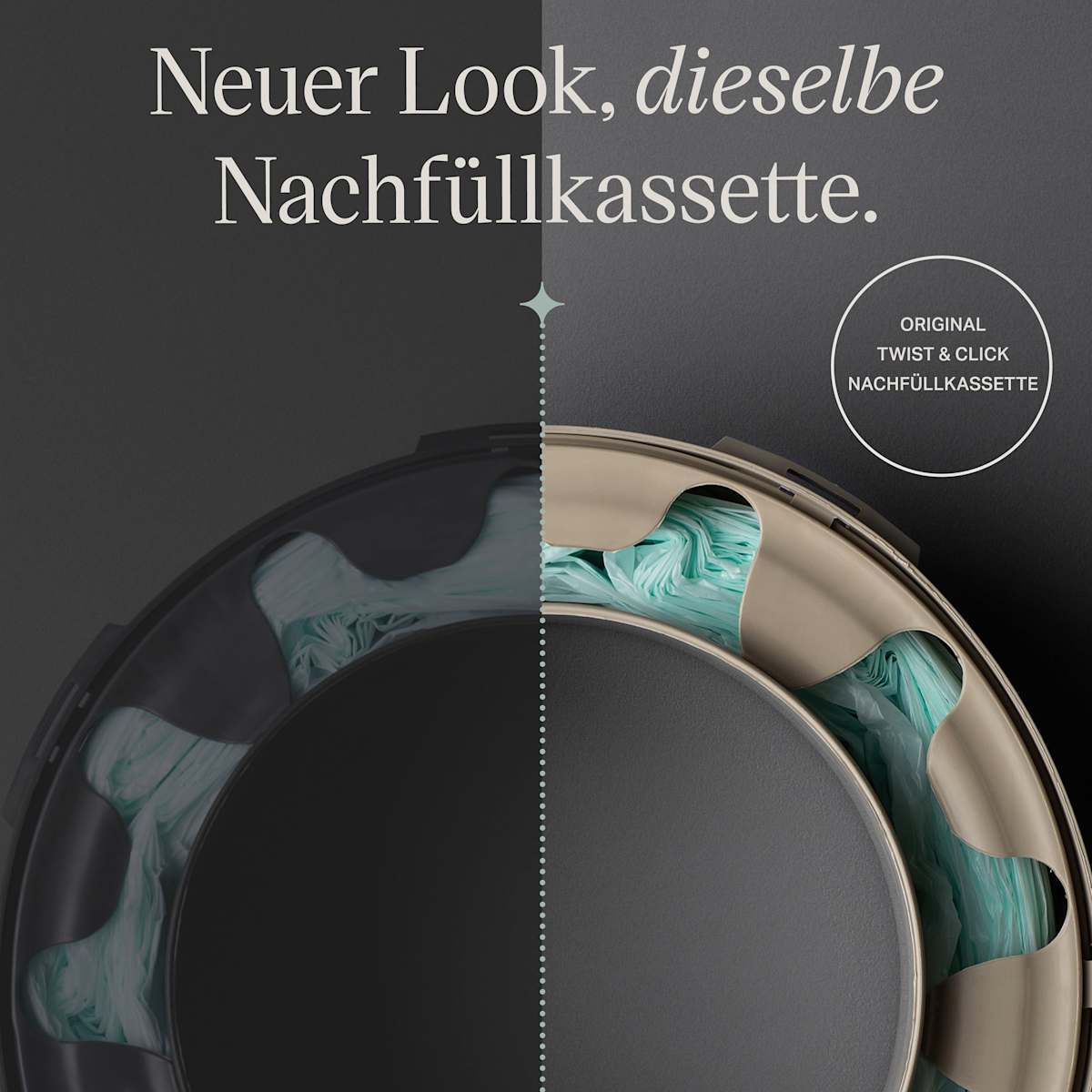 Windeleimer Twist & Click creme/weiß inkl. 1 Nachfüllkasette, 1 St