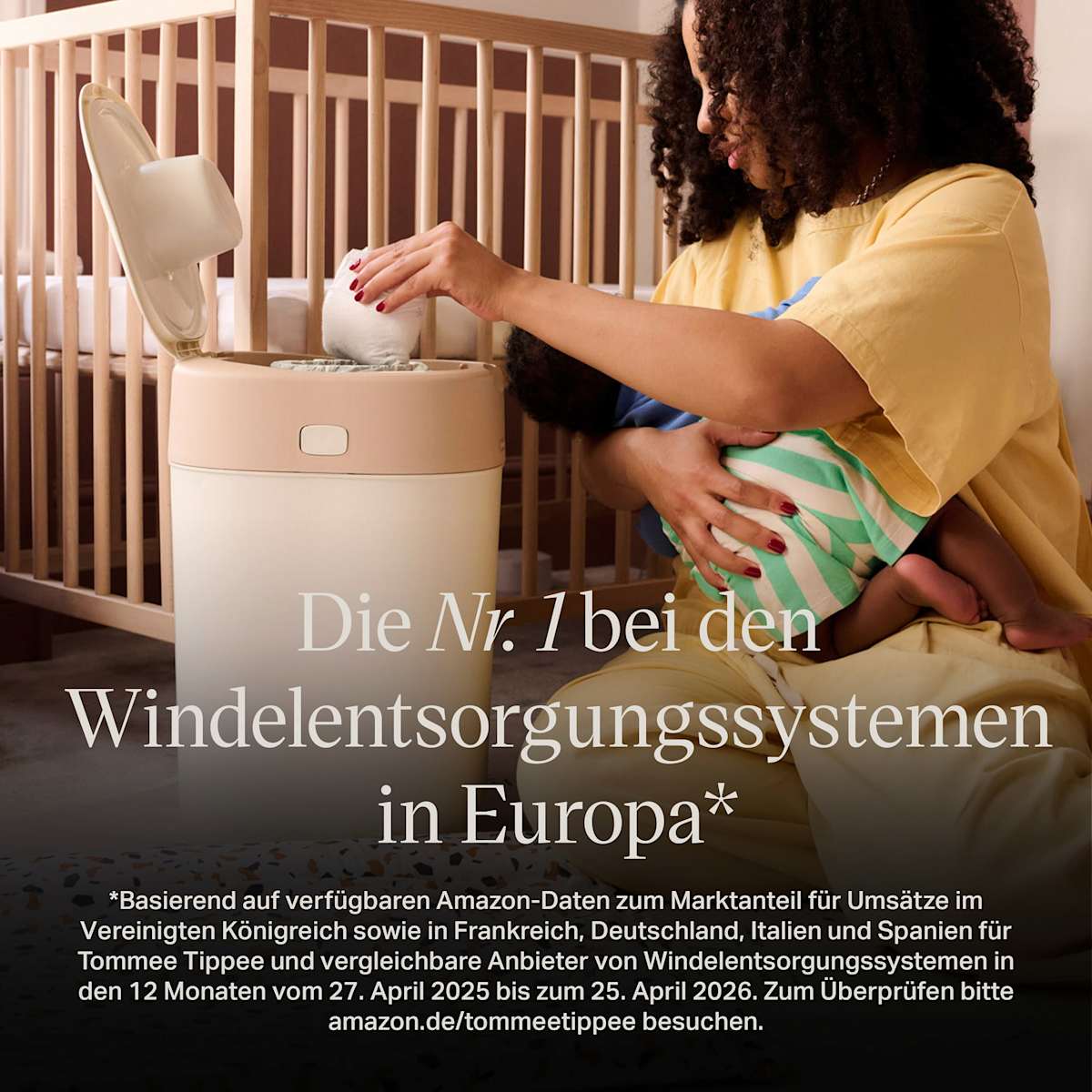 Windeleimer Twist & Click creme/weiß inkl. 1 Nachfüllkasette, 1 St
