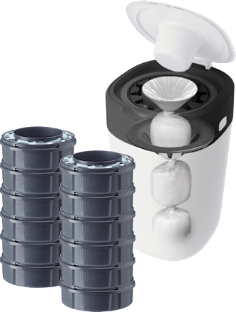 Twist &amp; Click luieremmer inclusief 12 navulcassettes, wit, 1 st.