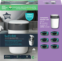 Luieremmer Twist &amp; Click Sangenic, inclusief 6 navulverpakkingen, wit, 1 st.