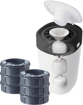 Windeleimer Twist & Click Sangenic, inklusive 6x Nachfüllpacks, weiß, 1 St