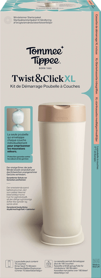 Tommee Tippee Windeleimer Twist & Click XL creme/weiß inkl. 1 Nachfüllkassette, 1 St