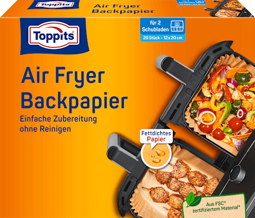Backpapier Air Fryer eckig, 20 St