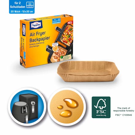 Backpapier Air Fryer eckig, 20 St