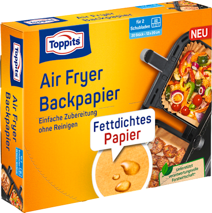 Backpapier Air Fryer eckig, 20 St
