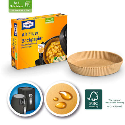 Backpapier Air Fryer rund, 20 St