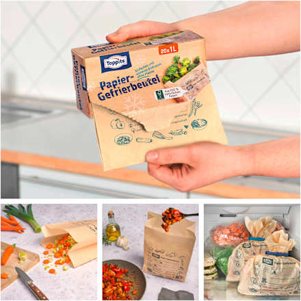 Papieren diepvrieszakken 1 l, 20 stuks