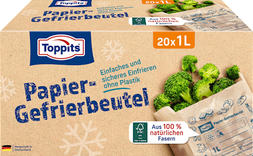 Papieren diepvrieszakken 1 l, 20 stuks